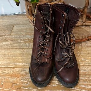 Brown Lace Up Boots